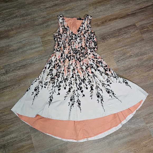 WHBM A-Line Summer Lined Floral Cotton Tank Dress Size 12 - Picture 9 of 11